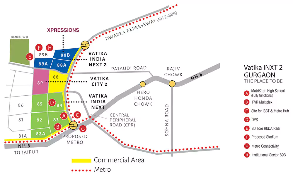 Location map Vatika Xpressions